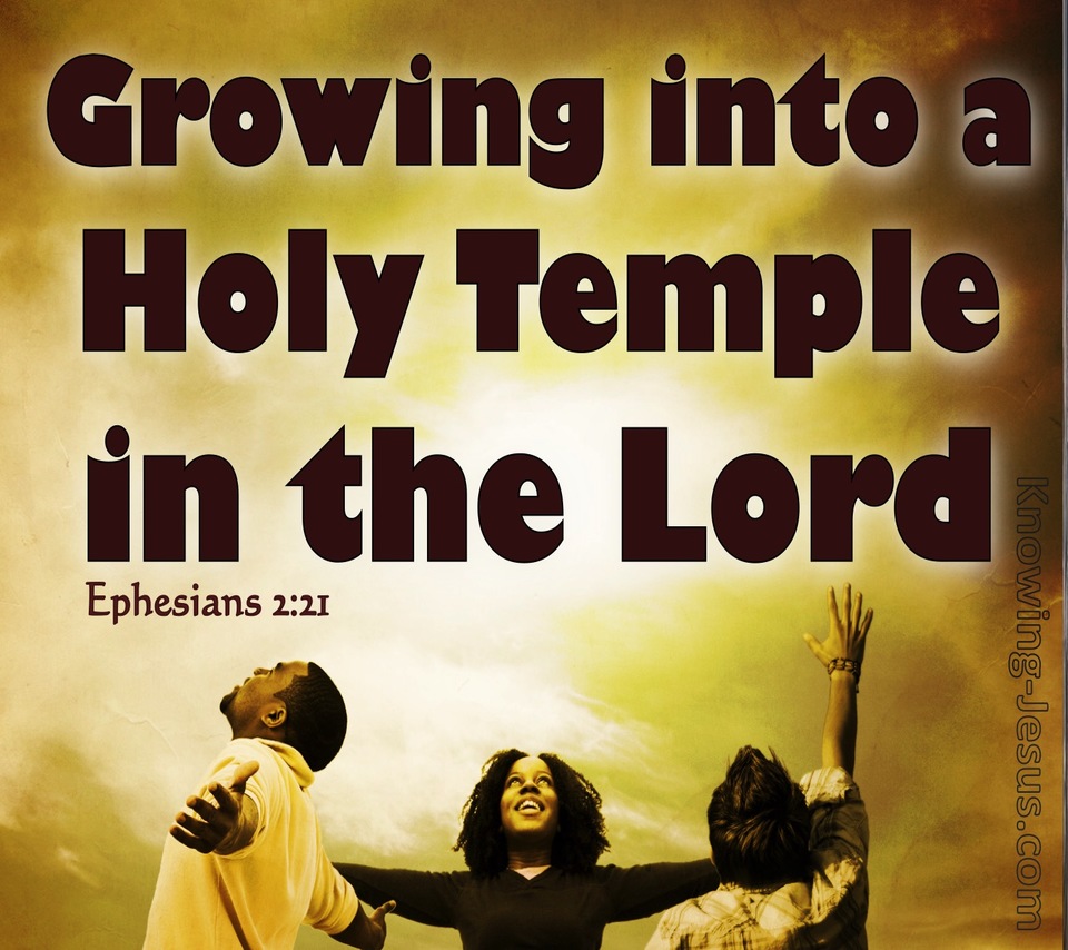 Ephesians 2:21 Growing Into A Holy Temple (brown)